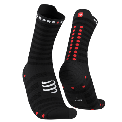 RACING SOCKS PRO 4.0 ULTRALIGHT RUN HIGH BLACK/RED COMPRESSPORT