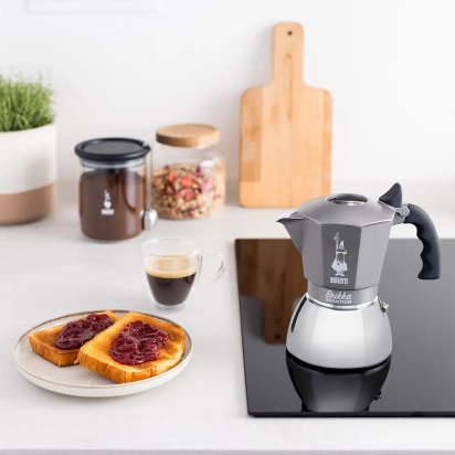 MOKA BRIKKA INDUCTION 4 CUPS GREY BIALETTI