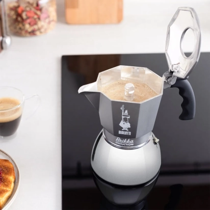MOKA BRIKKA INDUCTION 4 CUPS GREY BIALETTI