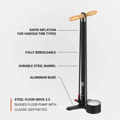 PUMPA PODNA STEEL DRIVE 3.5 FLAT BLACK LEZYNE