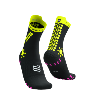 RACING SOCKS PRO 4.0 TRAIL BLACK/YELLOW/PINK COMPRESSPORT